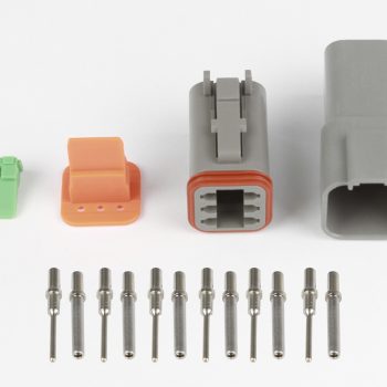 Plug and Pins Only - Matching Set of Deutsch DT-6 Connectors (DT06-6S + DT04-6P) - (13 Amp)