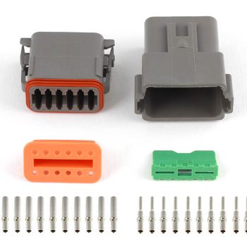 Plug and Pins Only - Matching Set of Deutsch DT-12 Connectors (DT06-12S + DT04-12P) - (13 Amp)